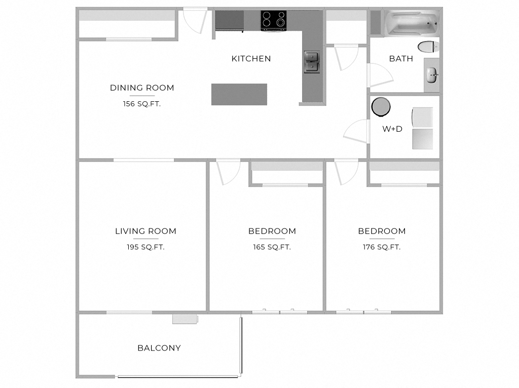2 Bed/1 Bath-B4