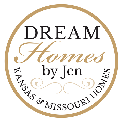 a circular logo for dream homes by jen with text