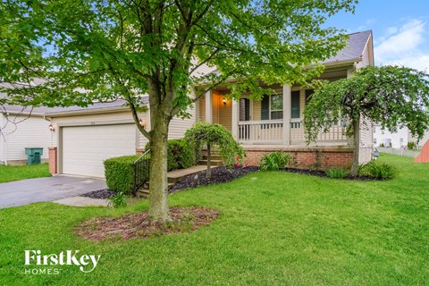 a home with a tree in the front of it