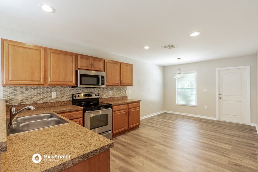 the kitchen and living room are spacious and ready for you to use