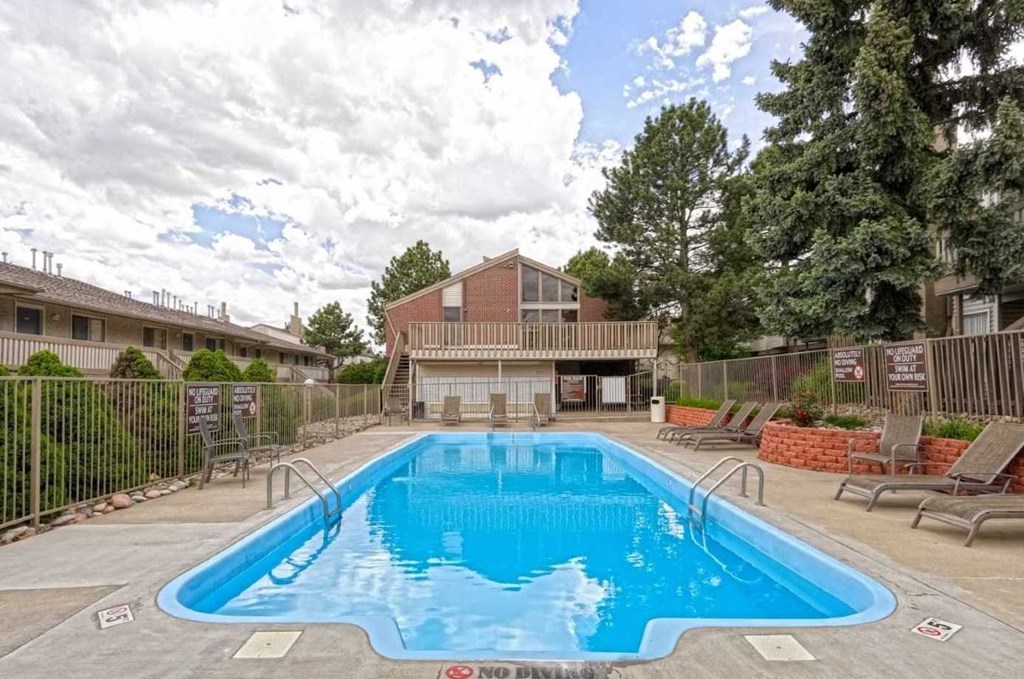 the swimming pool at the apartments for rent