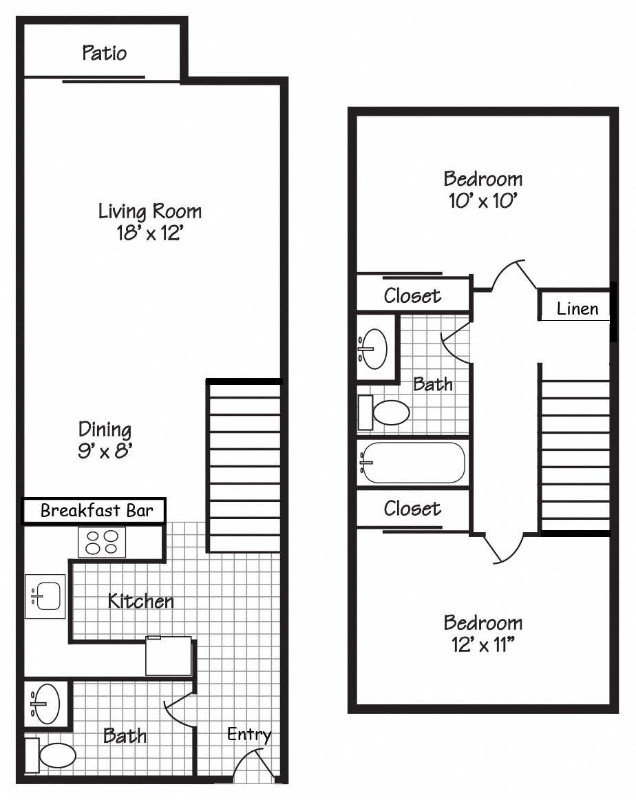 Forest Ridge Two Bedroom Floor Plan