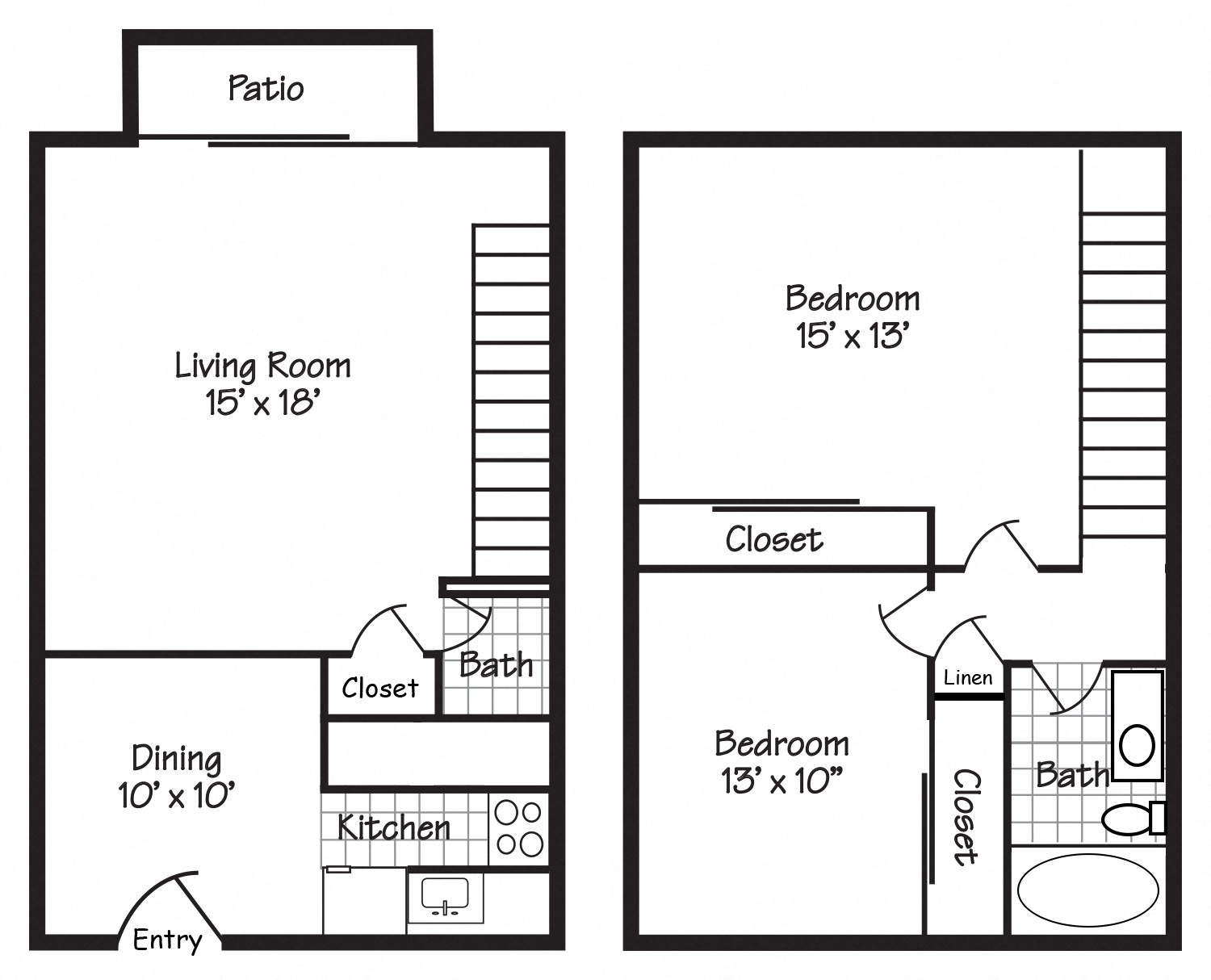 Forest Ridge Two Bedroom Floor Plan
