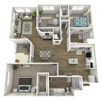 a 2 bedroom192 sq ft floor plan