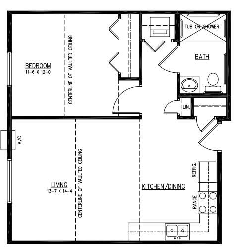 1 Bedroom Floorplan