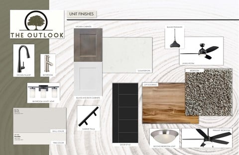 a design plan for a living room with a wood floor and white floors and furniture