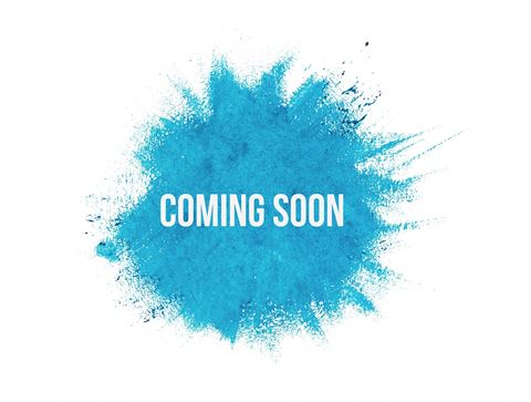 a blue splash of paint with the word coming soon
