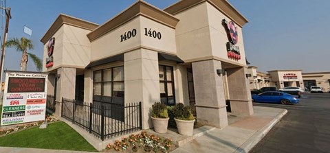 a building with a sign in front of it