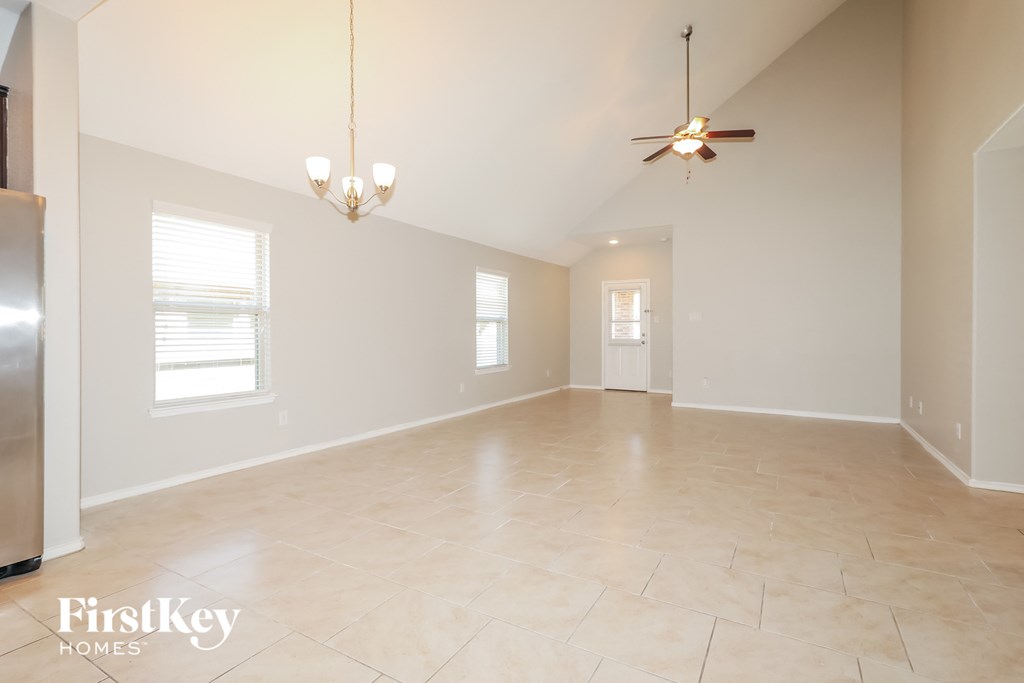 the living room and dining room are spacious and clean