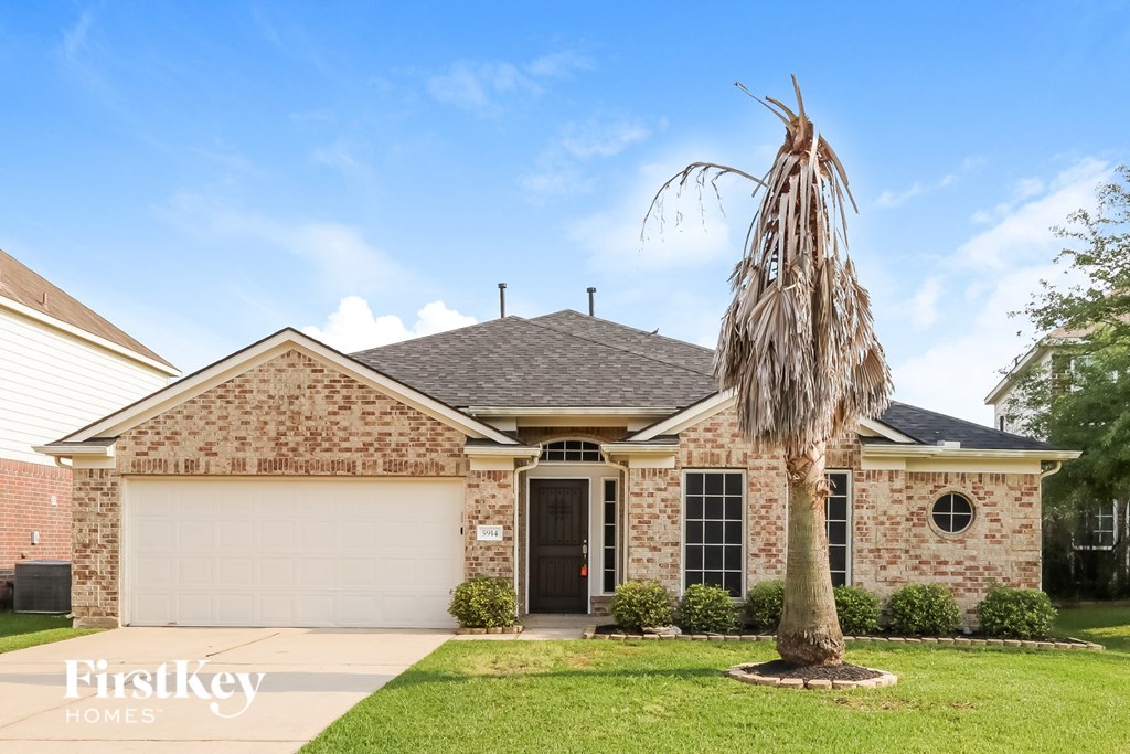 A house with a palm tree in front of it.