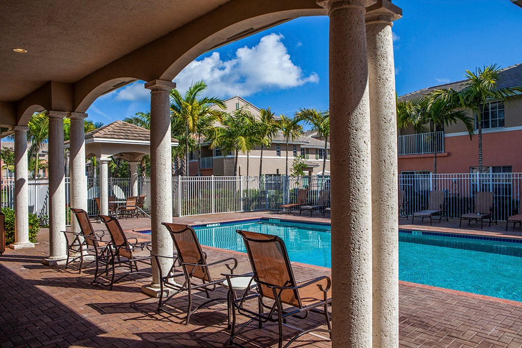 Preserve at Boynton Beach resort style pool with lounge chairs