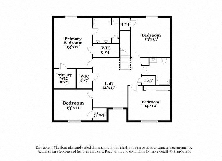 the floor plan of the second level of the apartment building