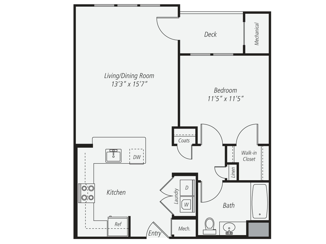 1 Bed/1 Bath-A3