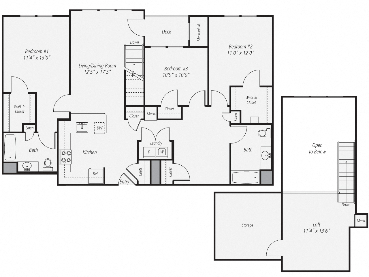 3 Bed/2 Bath Loft-C2L