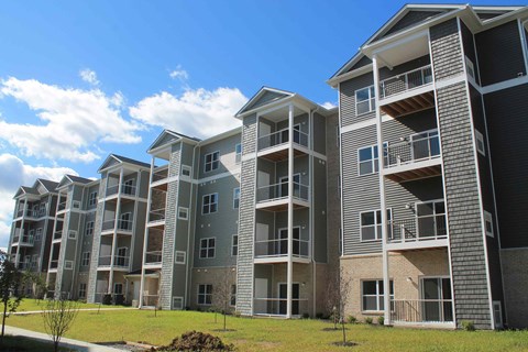an exterior view of an apartment building