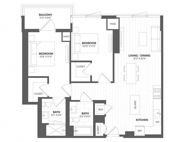 2 Bed/2 Bath-b46