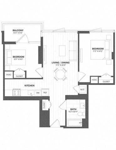 2 Bed/1 Bath-b1
