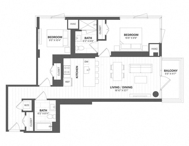 2 Bed/2 Bath-b23