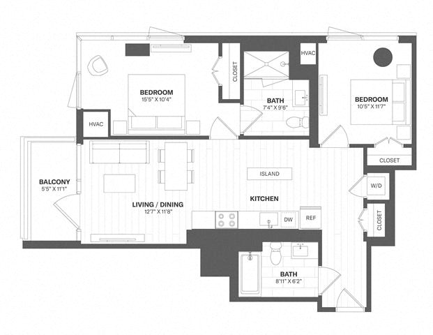 2 Bed/2 Bath-b21