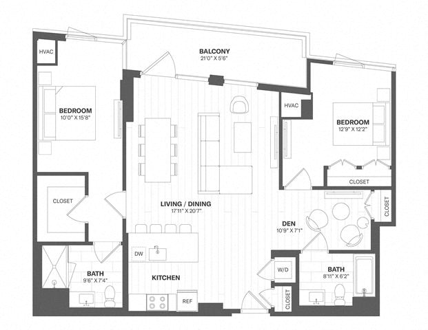 2 Bed/2 Bath-b54