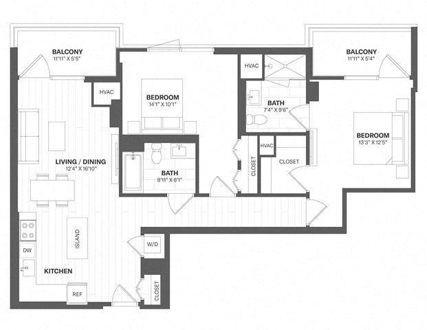 2 Bed/2 Bath-b52