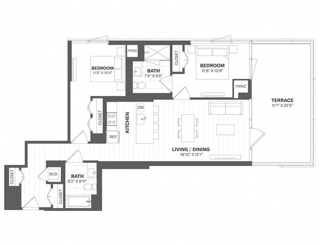 2 Bed/2 Bath-b38