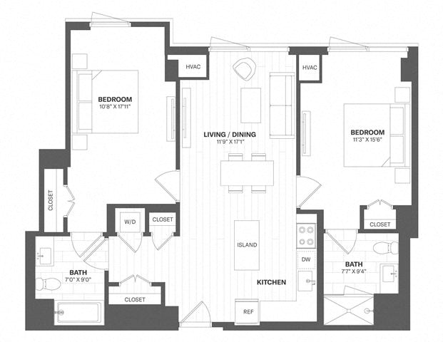 2 Bed/2 Bath-b47