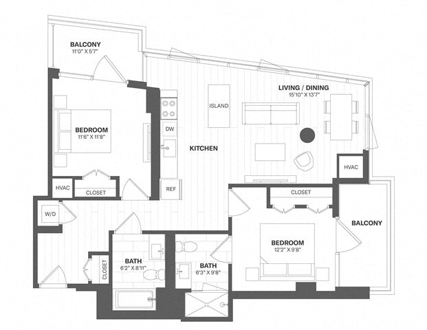 2 Bed/2 Bath-b26