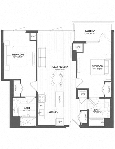 2 Bed/2 Bath-b39