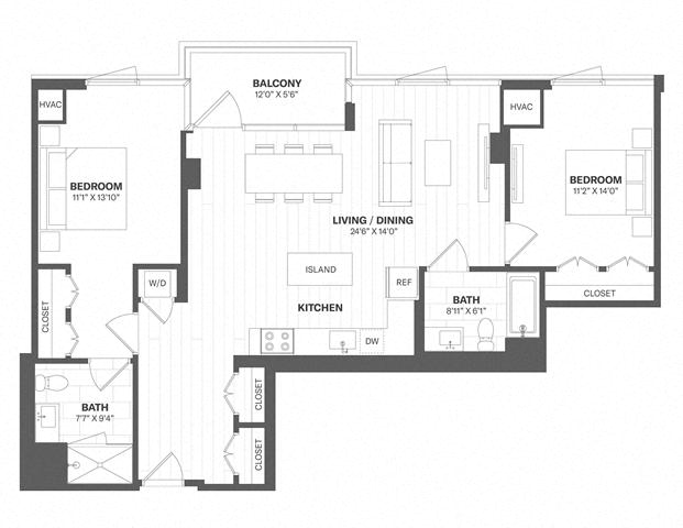 2 Bed/2 Bath-b53