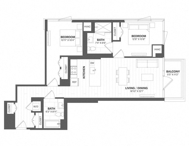 2 Bed/2 Bath-b36