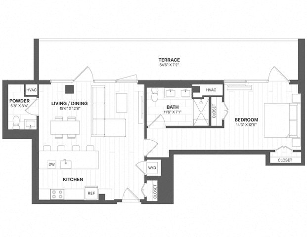 1 Bed/1.5 Bath-PH01
