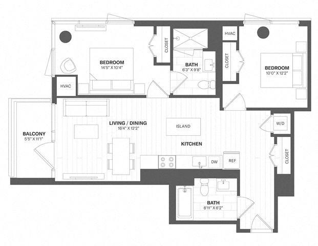 2 Bed/2 Bath-b22