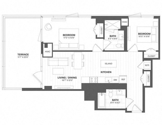 2 Bed/2 Bath-b24