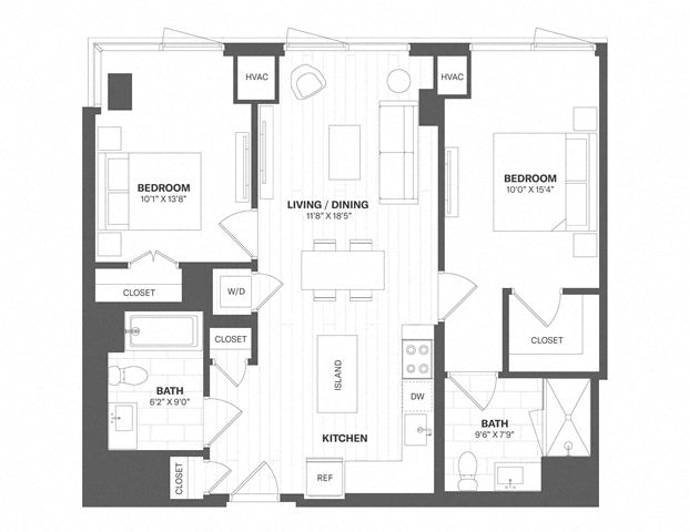 2 Bed/2 Bath-b25