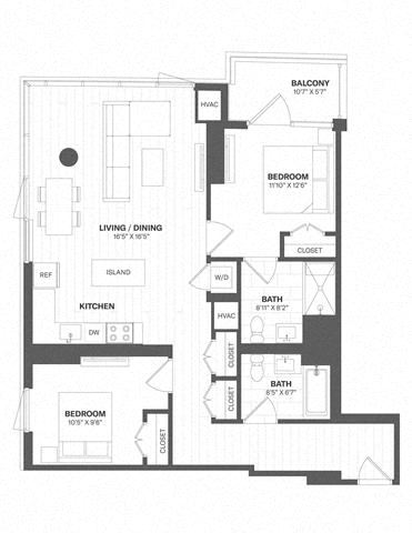 2 Bed/2 Bath-b50