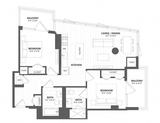 2 Bed/2 Bath-b29