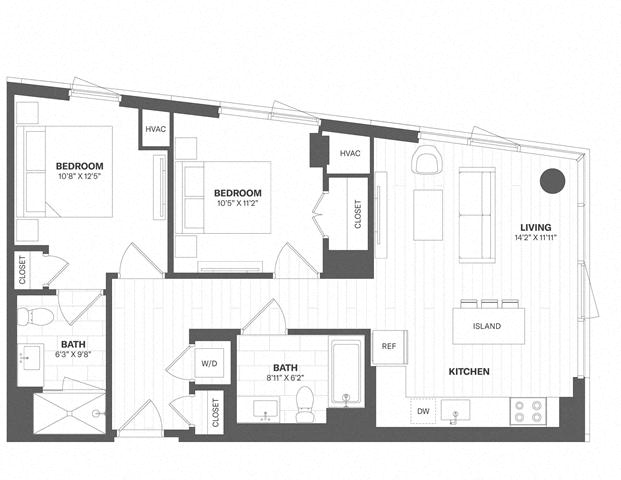 2 Bed/2 Bath-b12
