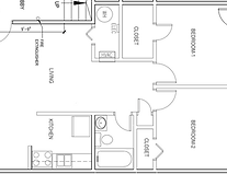 schematic diagram of a floor plan of a house