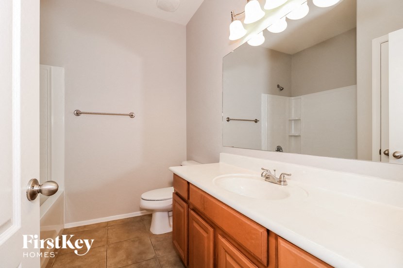 a bathroom with a sink and a toilet and a mirror