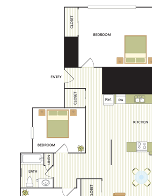 Fusion Three Bedroom, One Bathroom