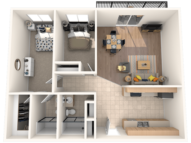 The Brook on Center Two Bedroom, Two Bath