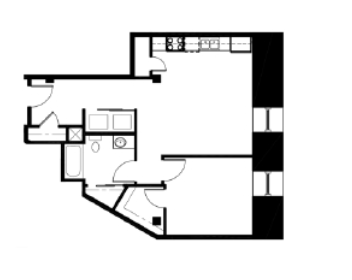 One Bedroom Floorplan Image