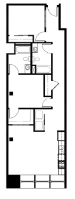 Two Bed Two Bath Floorplan Image