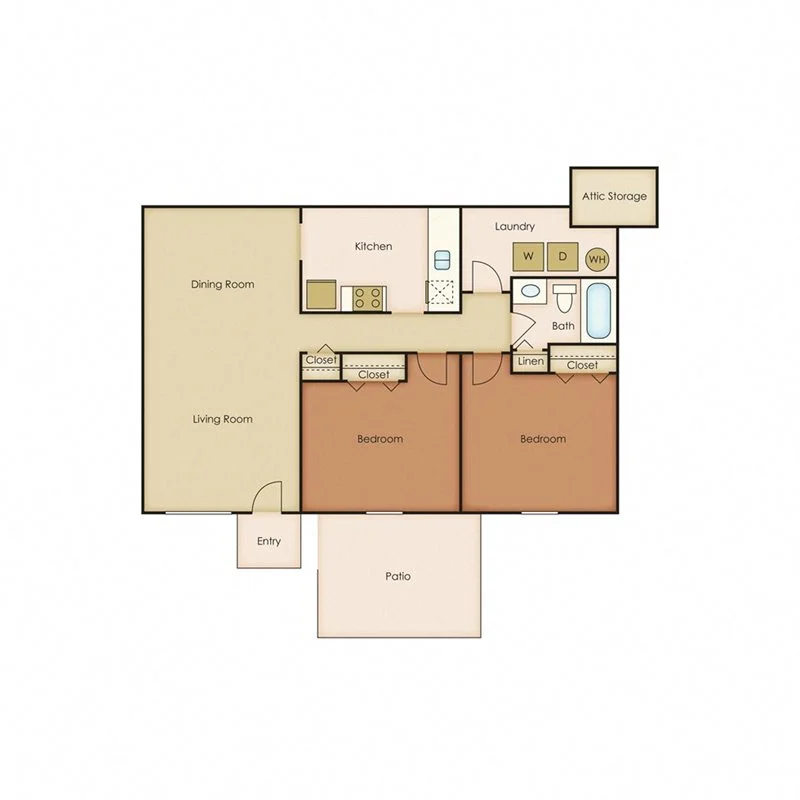 Two Bedroom, One Bath (Renovated)