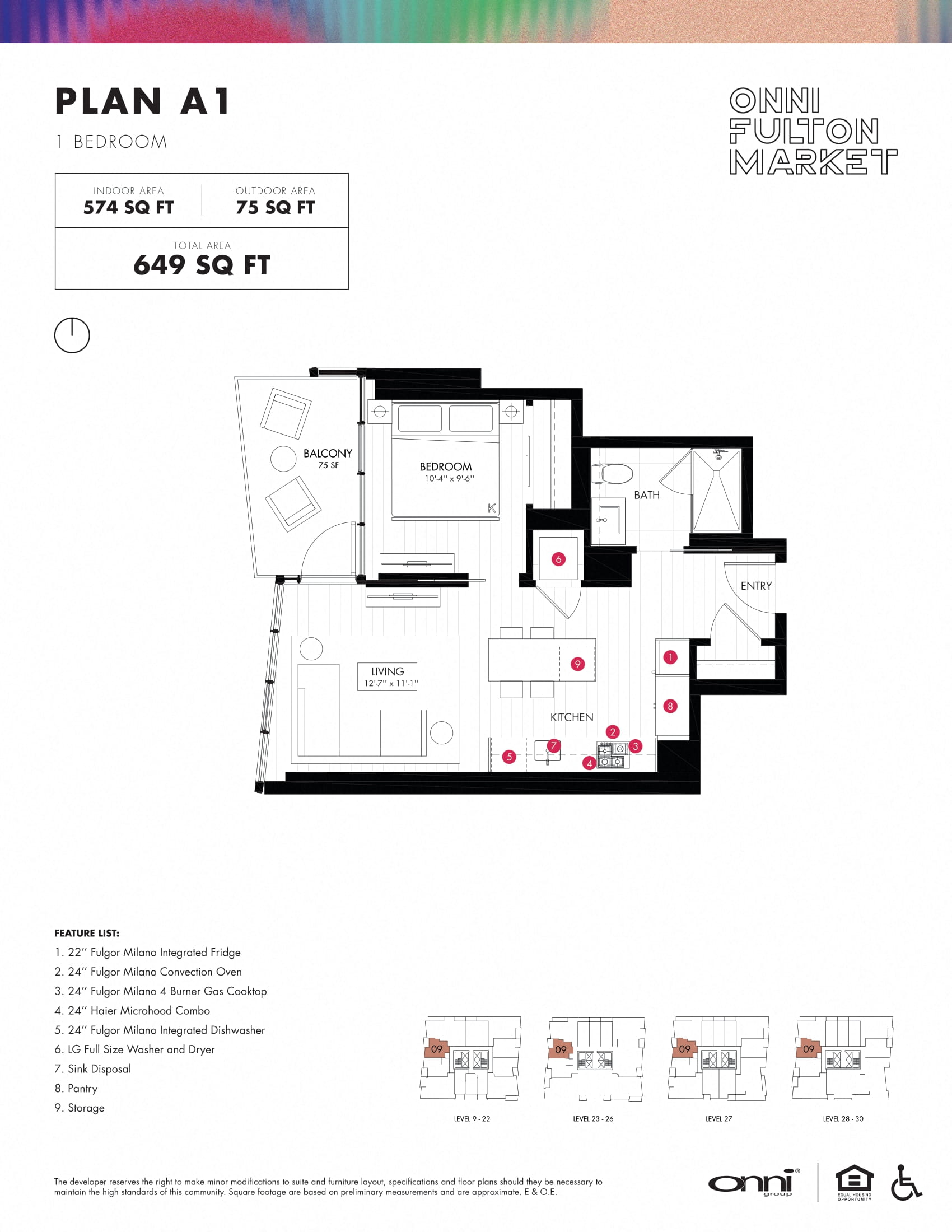 1 bed 1 bath A at Onni Fulton Market Apartments, Chicago