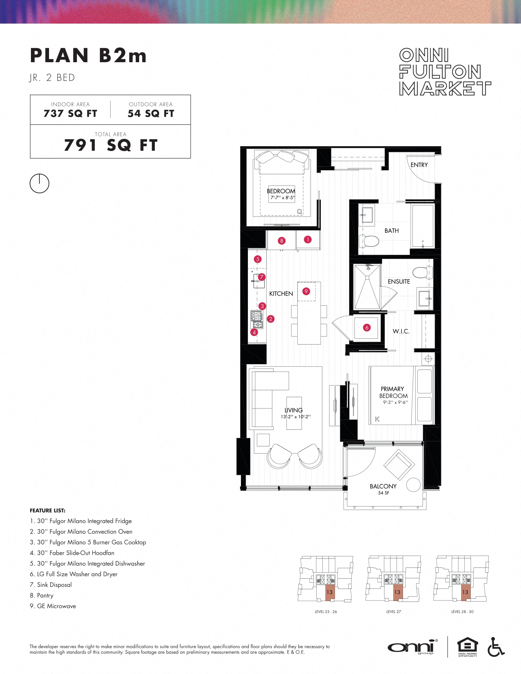2 bed 2 bath C at Onni Fulton Market Apartments, Chicago, 60661