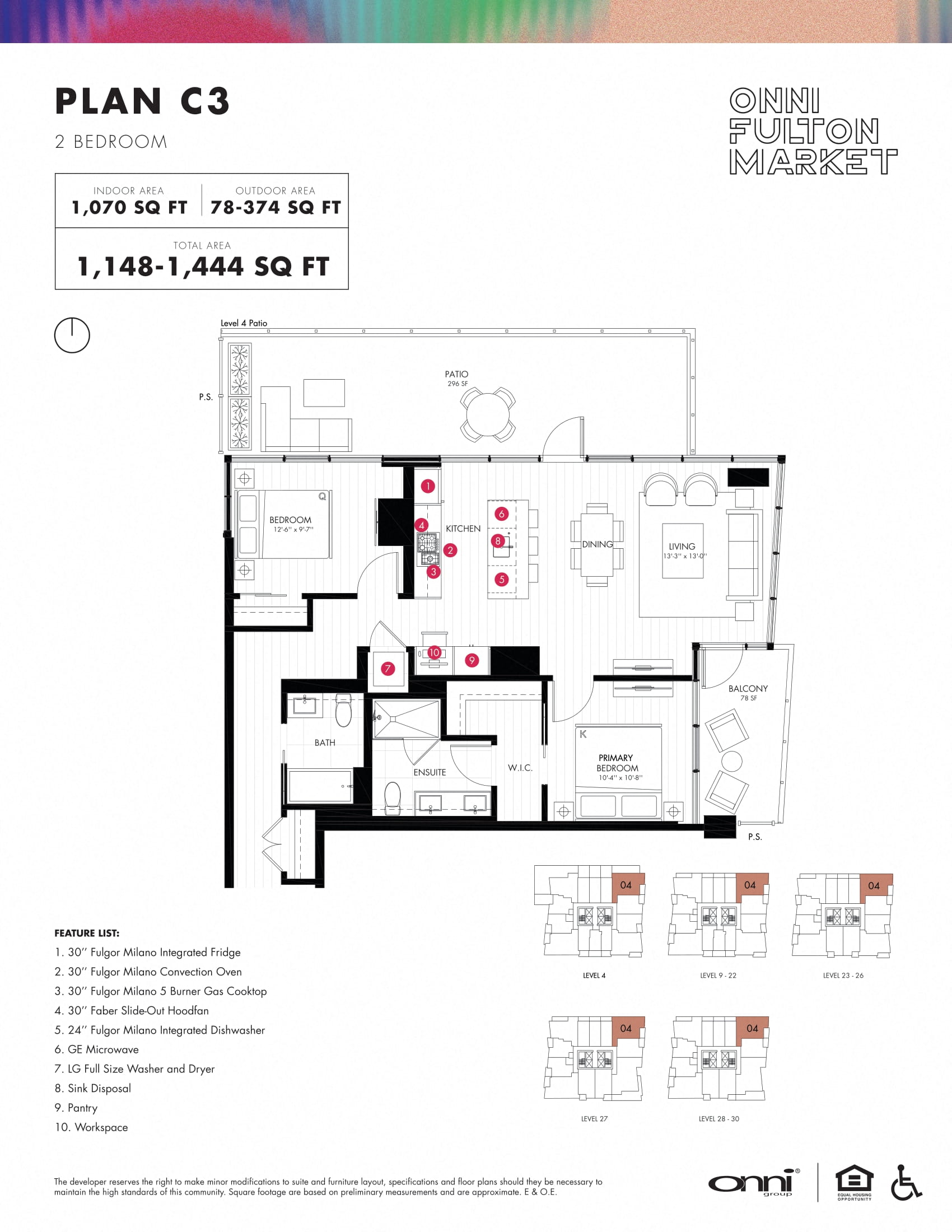 2 bed 2 bath G at Onni Fulton Market Apartments, Ilinois, 60661