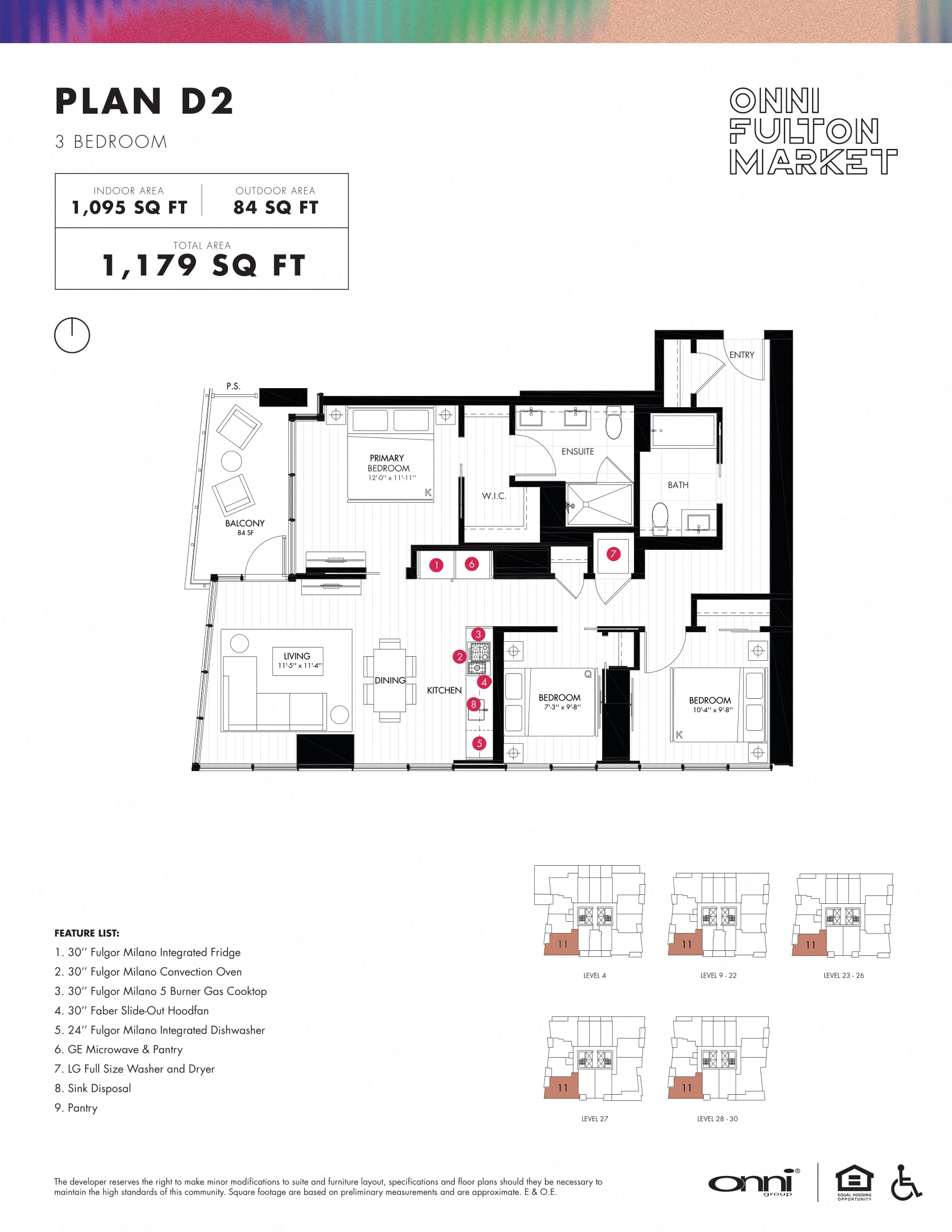 3 bed 2 bath B  at Onni Fulton Market Apartments, Chicago, 60661
