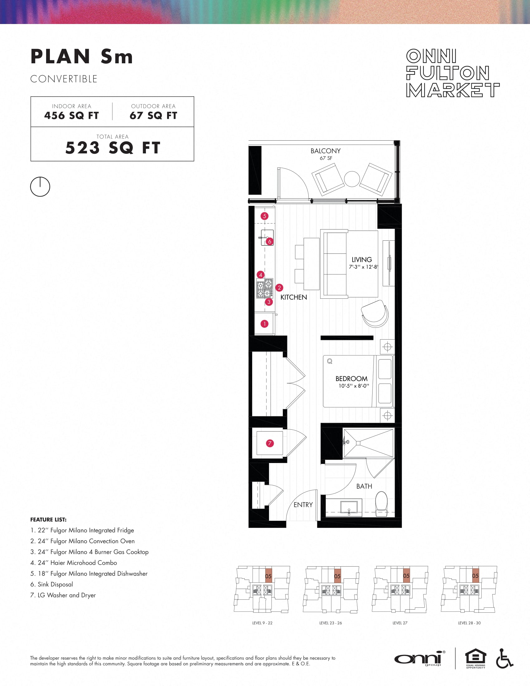 Studio 1 bath at Onni Fulton Market Apartments, Ilinois